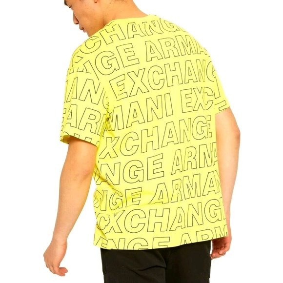 A|X ALL OVER Block Printed LOGO Crew T Shirt - Picture 3 of 6